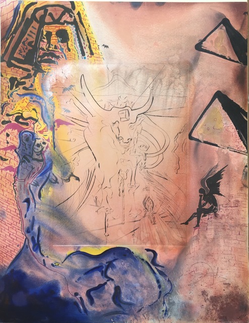 Salvador Dalí, ‘Le reve de Moise (Dream of Moses)’, 1975, Drawing, Collage or other Work on Paper, Lithograph + engraving on soft glove sheepskin, Dali Paris