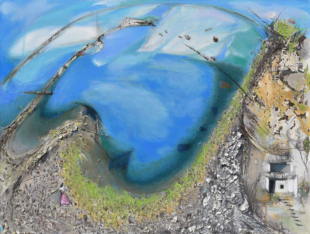 A House in the Mountains, oil on linen canvas A House in the Mountains, oil on linen canvas