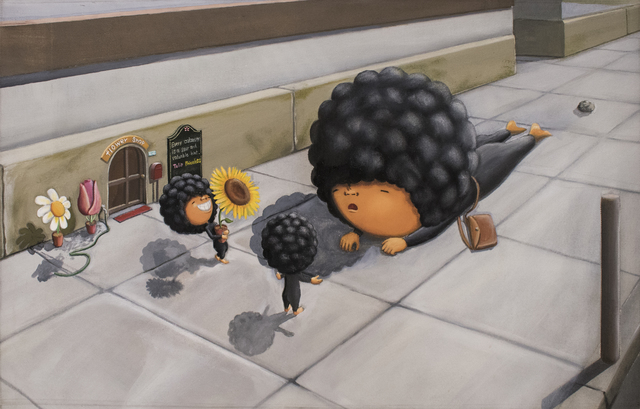 Shiro Utafusa, ‘The Little Florist Town’, Painting, Oil On Canvas, Art WeMe Contemporary Gallery