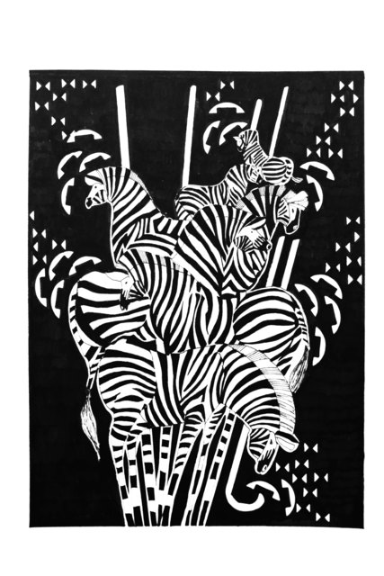Chourouk Hriech, ‘Animals #3’, 2019, Drawing, Collage or other Work on Paper, Indian ink on paper, L'Atelier 21