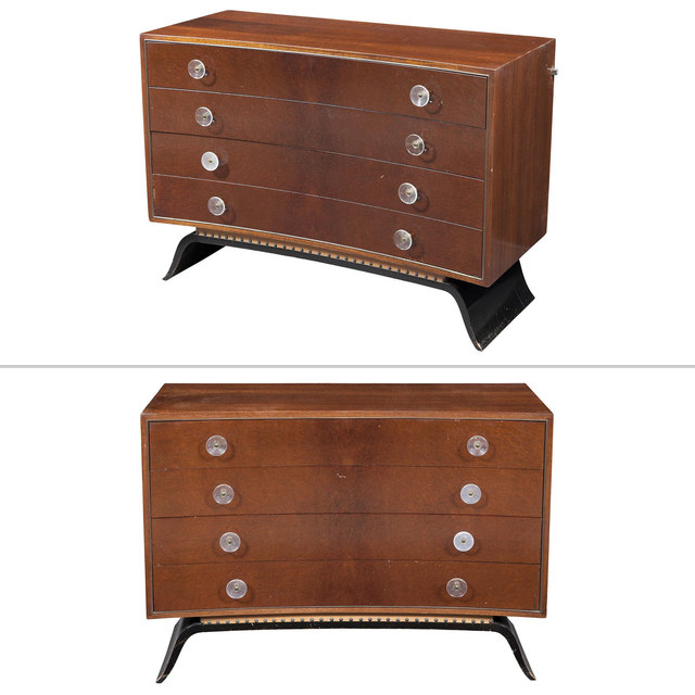 ‘Pair of Gilbert Rohde Part Ebonized Sequoia Burlwood and Rosewood Chest of Drawers, Herman Miller, model 3920’, circa 1940, Design/Decorative Art, Doyle
