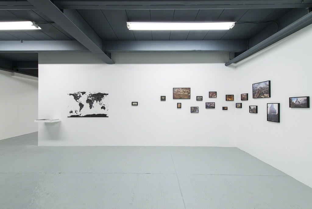 Title: Melting Pots (a Fiction Based on Facts) (2006)
Media: Installation with found documentation: video, food, archival images, kitchenware, wood table, map Title: Melting Pots (a Fiction Based on Facts) (2006)
Media: Installation with found documentation: video, food, archival images, kitchenware, wood table, map