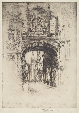 Vintage Antique Print Joseph Pennell Momchrome Etching Church
