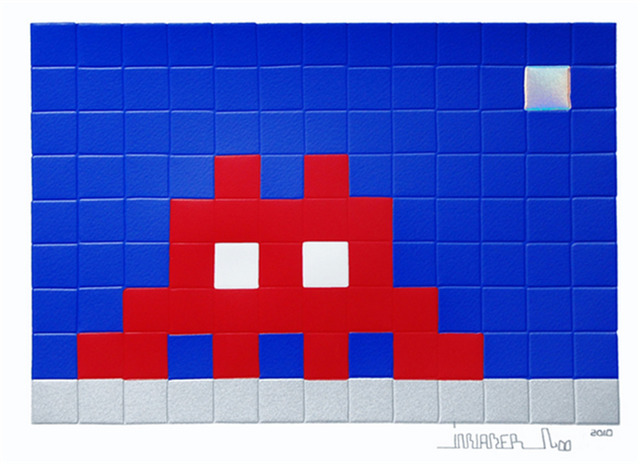 Invader, ‘Home Moon’, 2010, Print, Screenprint (embossed), Lougher Contemporary Gallery Auction