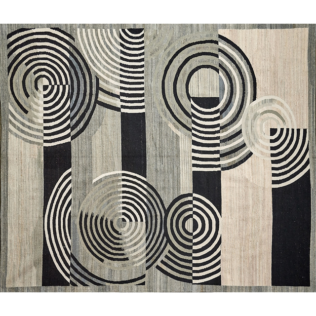 ‘Contemporary Flatweave Wool Rug With French Accents’, Rago/Wright