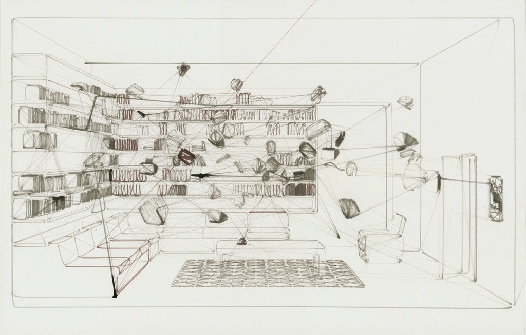 Analia Saban, "Outburst: Living Room (One Continuous Line)" (2015). Courtesy of the artist. Analia Saban, "Outburst: Living Room (One Continuous Line)" (2015). Courtesy of the artist.