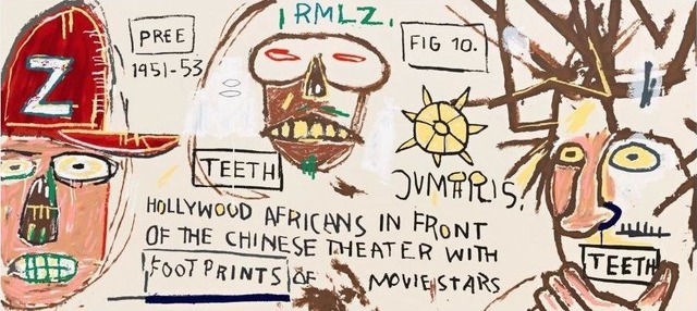 Jean-Michel Basquiat, ‘Hollywood Africans in front of the Chinese Theater with Footprints of Movie Stars’, 1983, Print, 23-color screenprint on 4-ply Museum board, David Benrimon Fine Art