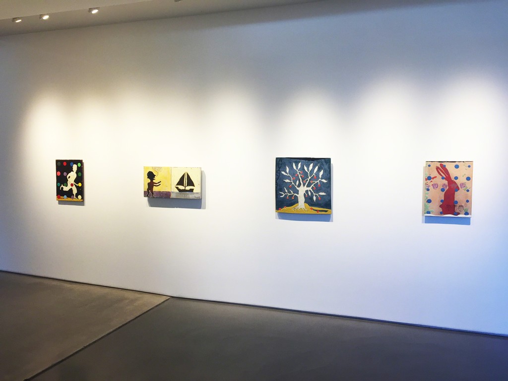 John Randall Nelson's paintings in the center gallery. John Randall Nelson's paintings in the center gallery.