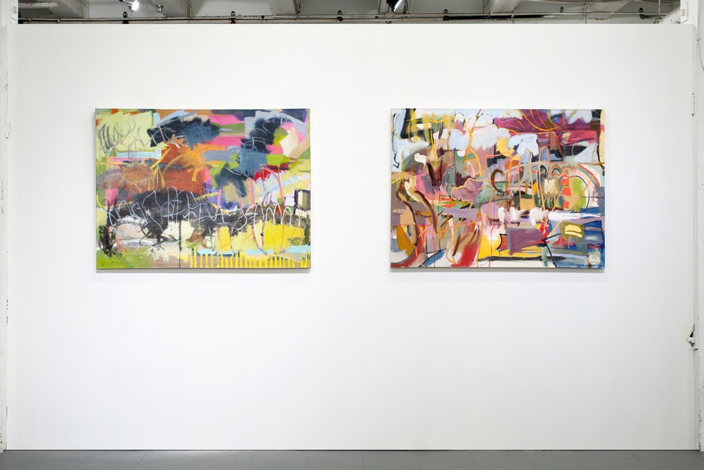 Two paintings by Matt Wolcott in SOFT REBOOT at PROTO Gallery. Two paintings by Matt Wolcott in SOFT REBOOT at PROTO Gallery.