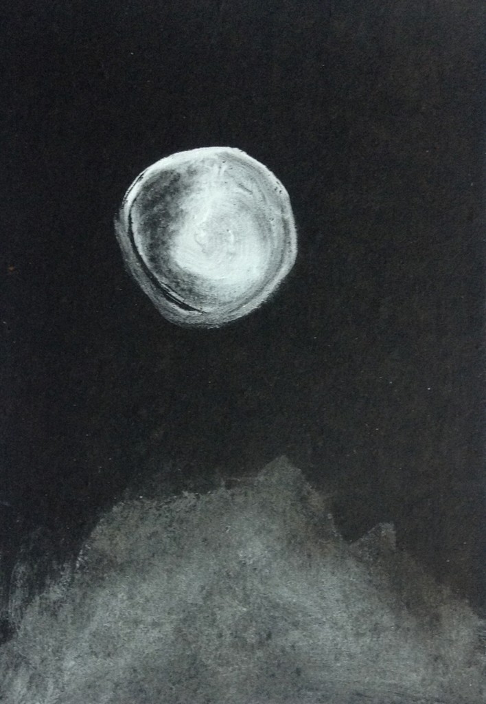 Margareth Dorigatti, Luna/Mond 1, 2016, watercolor on tar paper, 29x21 cm Margareth Dorigatti, Luna/Mond 1, 2016, watercolor on tar paper, 29x21 cm
