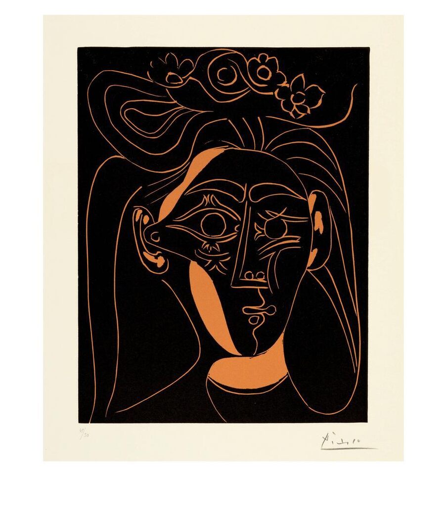 Pablo Picasso - Jacqueline au chapeau à fleurs. I