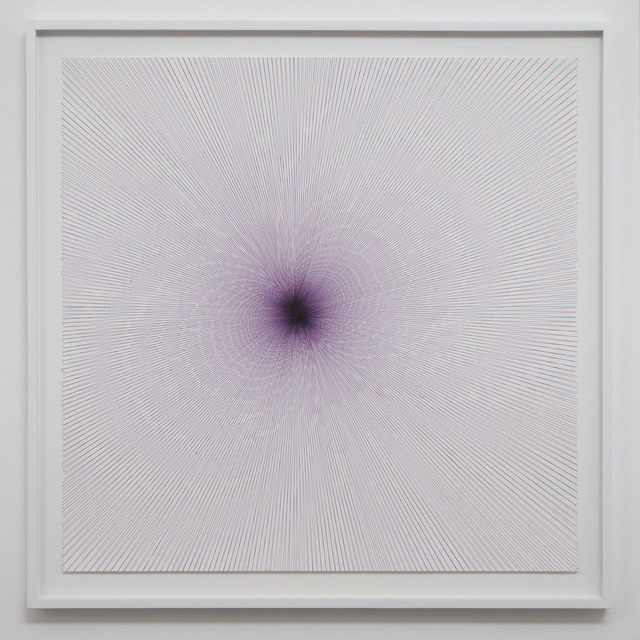 Aaron Sandnes, ‘Locked and Loaded (Bullseye) (Blue then Red; Blue then...) #2’, 2014, Drawing, Collage or other Work on Paper, Ink on paper, Independent Curators International (ICI) Benefit Auction