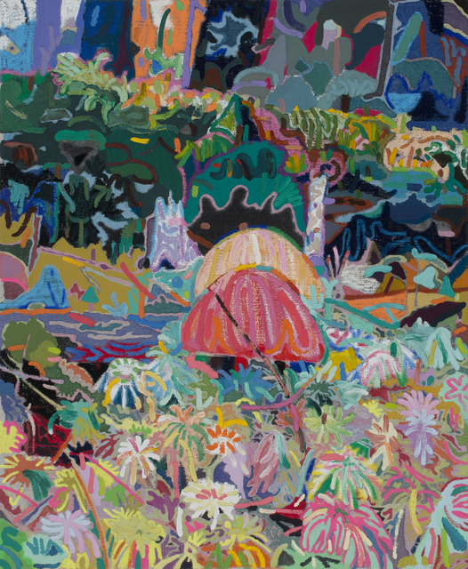 Leon Benn, ‘The Happy Couple’, 2019, Painting, Oil, oil pastel, acrylic, and fabric dyes on Moroccan linen, David B. Smith Gallery