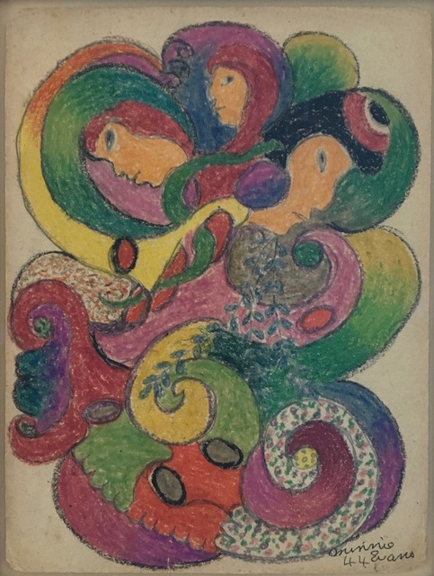 Minnie Evans, ‘Untitled (Three Faces)’, 1944, ZQ Art Gallery