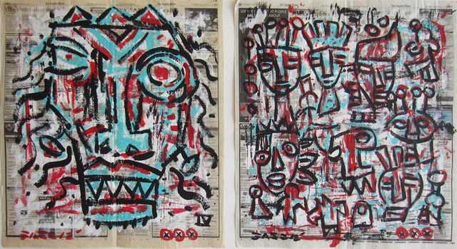 Gary John, ‘Untitled’, 2012, Painting, Acrylic on Newsprint, Wallspace