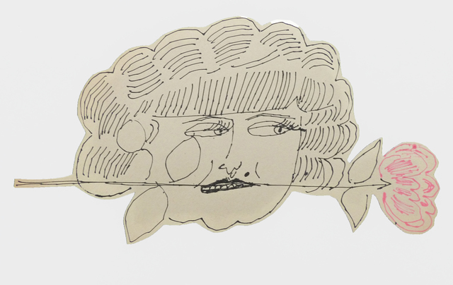 Andy Warhol, ‘Portrait of Hermione Gingold’, 1953-1954, Drawing, Collage or other Work on Paper, Original Black and Pink Ink on Paper, Gilden's Art Gallery