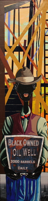 Leroy Campbell, ‘Oil Barron’, 2018, Painting, Mixed Medium Collage on Canvas, Richard Beavers Gallery