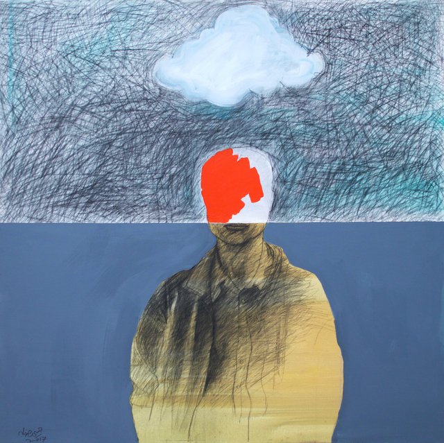 Hosni Radwan, ‘Out of Place #10’, 2017, Painting, Acrylic and charcoal on canvas, Zawyeh Gallery