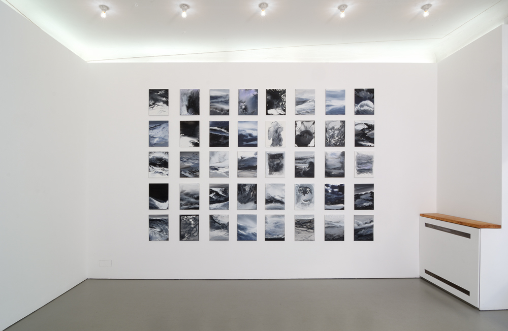 Exhibition view with 'Tableau', consisting of 40 small format paintings (40 x 30 cm); photo: Jürgen Baumann Exhibition view with 'Tableau', consisting of 40 small format paintings (40 x 30 cm); photo: Jürgen Baumann