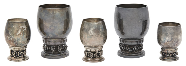 ‘Two Georg Jensen Sterling Silver Grape Pattern Beakers Pattern no. 296 A’, post-1945, Design/Decorative Art, Doyle