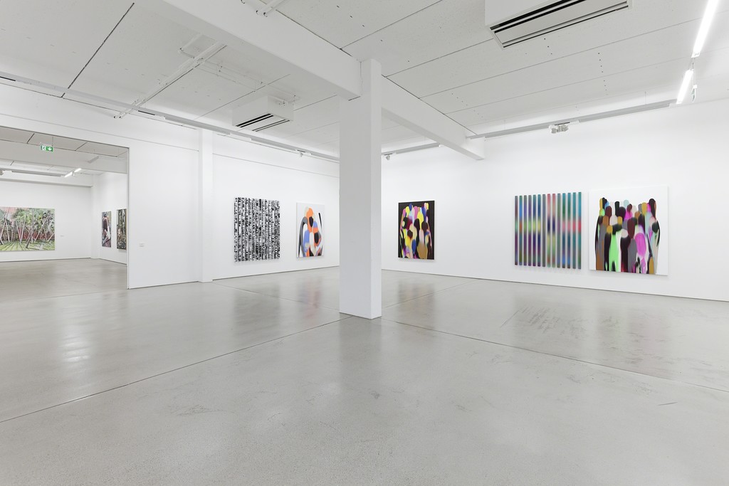 Installation view Behlau/Loesch GOOD MORNING, HALLO. Photo by Dotgain.info © the artists & G2 Kunsthalle, Leipzig. Installation view Behlau/Loesch GOOD MORNING, HALLO. Photo by Dotgain.info © the artists & G2 Kunsthalle, Leipzig.