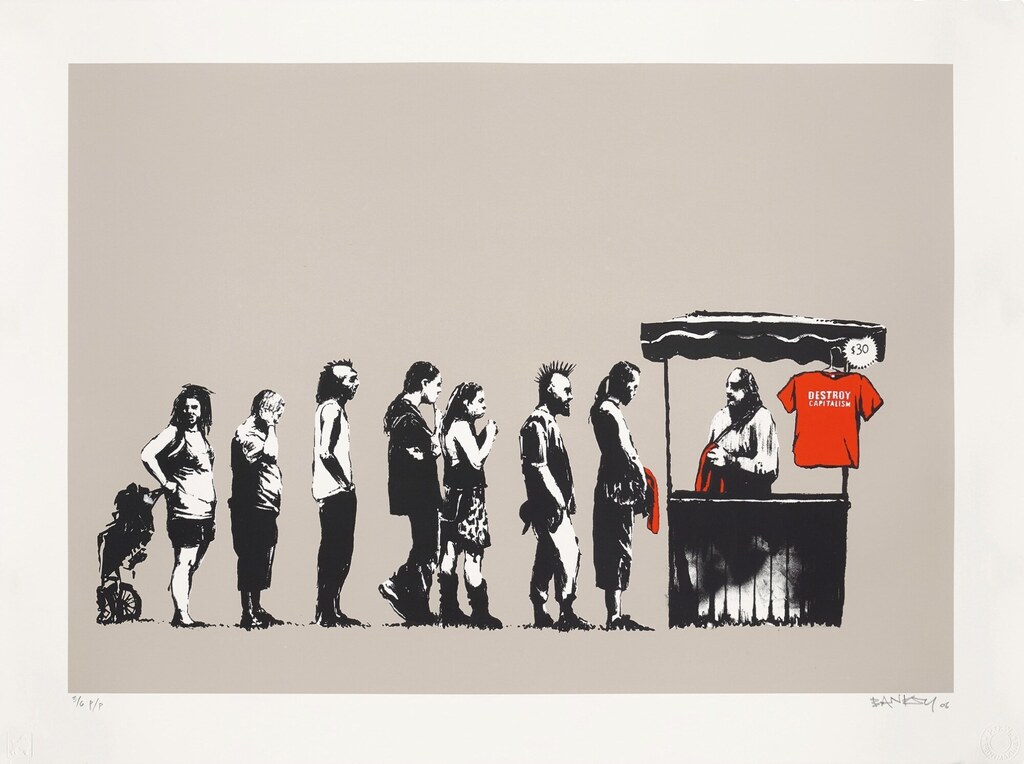 Banksy - Festival (Destroy Capitalism), from Barely Legal