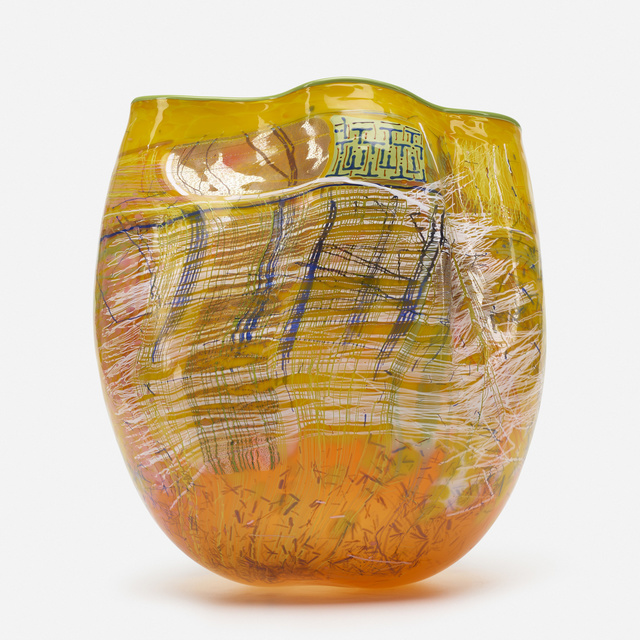 Dale Chihuly, ‘Yellow Soft Cylinder with Green Lip Wrap’, 1993, Sculpture, Hand-blown glass, Rago/Wright
