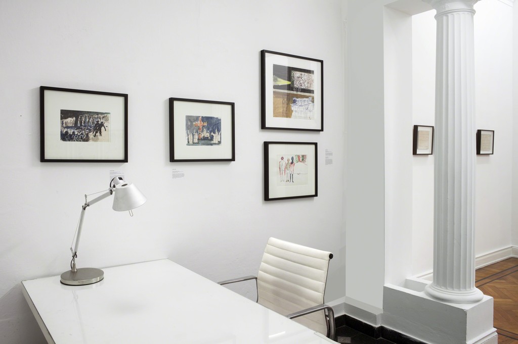 Exhibition view, with works by Antonio Berni on the 1950's Korean War, the Ku Klux Clan, and Mexico '68. Exhibition view, with works by Antonio Berni on the 1950's Korean War, the Ku Klux Clan, and Mexico '68.