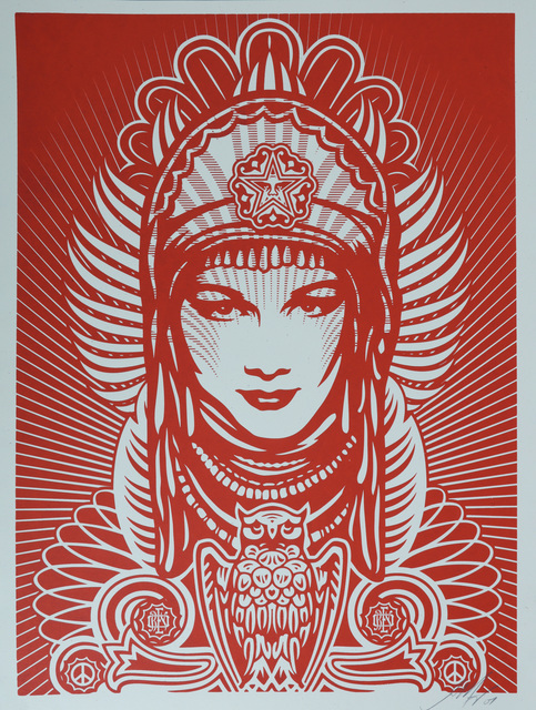 Shepard Fairey | Peace Goddess (Red) (2007) | Artsy