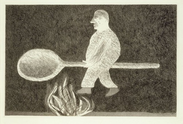 David Hockney, ‘Riding around on a Cooking Spoon from Illustrations for Six Fairy Tales from the Brothers Grimm’, 1969, Grob Gallery