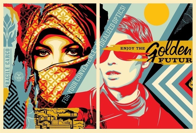 Shepard Fairey (OBEY), ‘golden future for some set’, 2017, Rudolf Budja Gallery