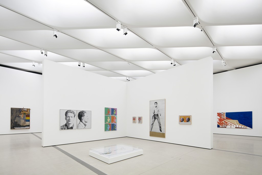Installation of works by Robert Rauschenberg, Andy Warhol and Ed Ruscha in The Broad's third-floor galleries; photo by Bruce Damonte, courtesy of The Broad and Diller Scofidio + Renfro Installation of works by Robert Rauschenberg, Andy Warhol and Ed Ruscha in The Broad's third-floor galleries; photo by Bruce Damonte, courtesy of The Broad and Diller Scofidio + Renfro