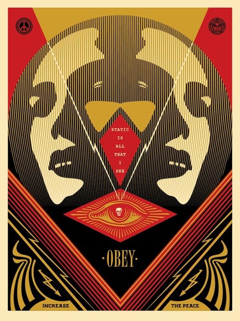 Shepard Fairey, ‘I See Static "RED"’, 2016, Print, Screen Prints On Thick Speckle Tone Creme Paper, New Union Gallery