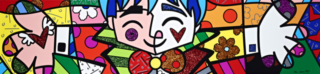 Romero Britto, ‘Big Hug | hand embellished’, 2019, Mixed Media, Hand-embellished boxed canvas with diamond dust, Castle Fine Art
