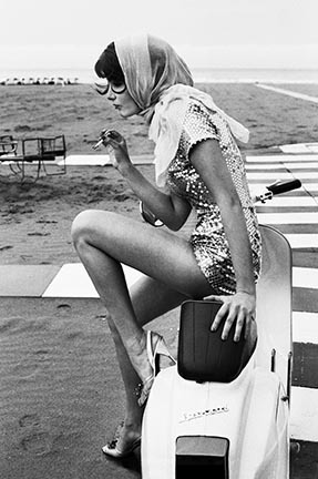 Stephanie Pfriender Stylander, ‘Barbara for Piaggio Vespa 50 cc Special, Rimini’, 1993, Photography, Archival Pigment Print, Staley-Wise Gallery