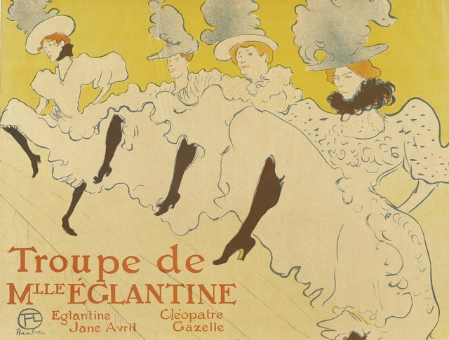 Henri de Toulouse-Lautrec, ‘La troupe de Mlle Eglantine’, 1896, Print, Chalk lithograph with brush and spatter, in three colors, Art History 101
