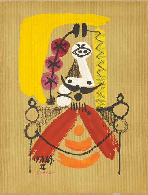 Pablo Picasso, ‘Portrait imaginaire (Imaginary Portrait): one plate’, 1969, Print, Offset lithograph in colours, on Arches paper, the full sheet, Phillips