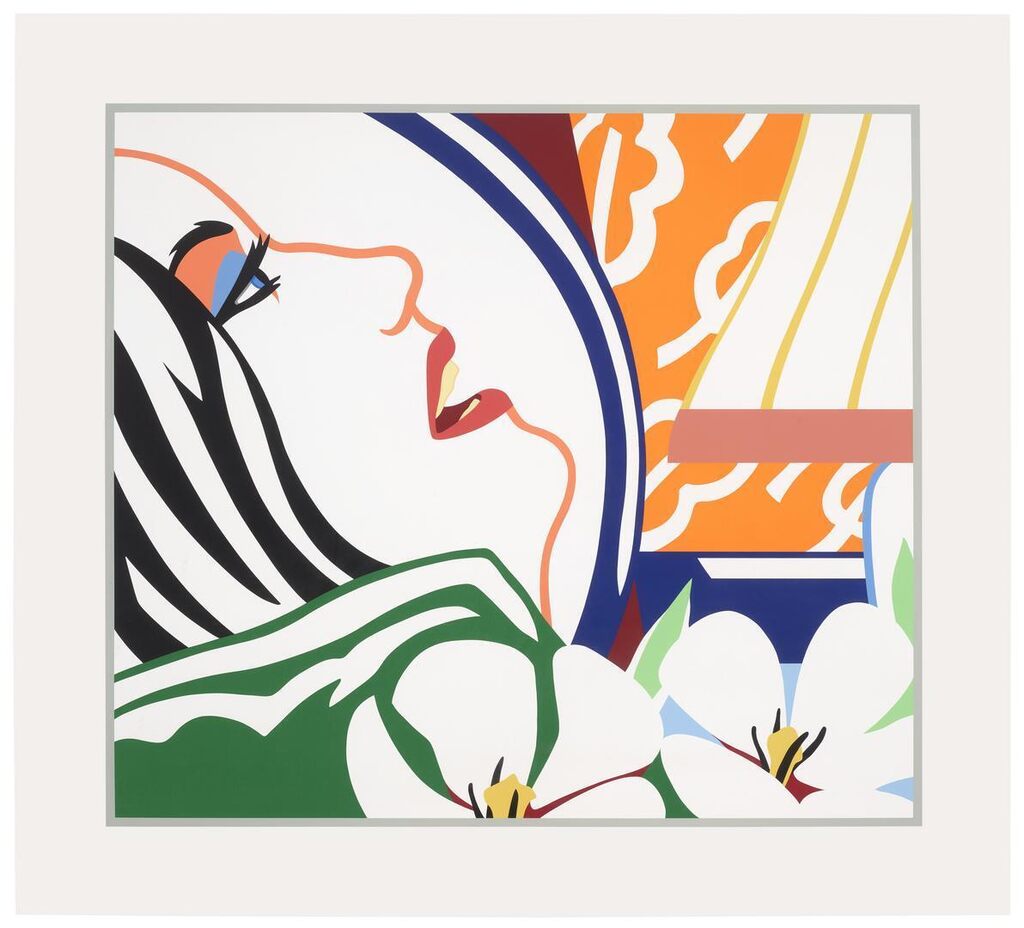 Tom Wesselman - Bedroom Face with Orange Wallpaper