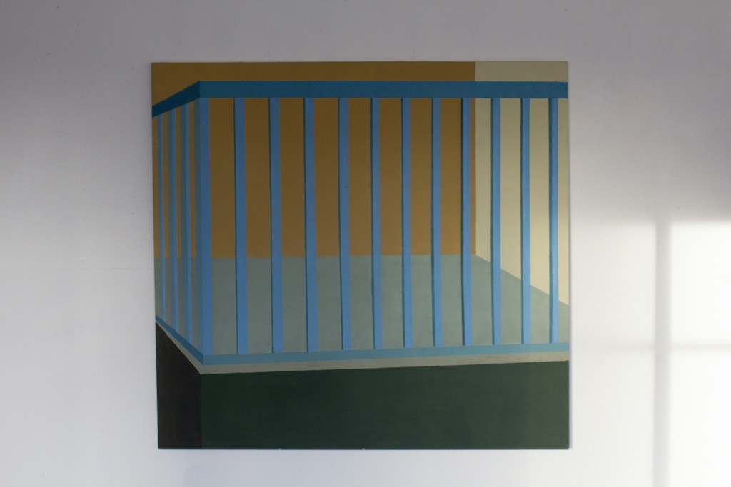 Fragment of the exhibition "Between" with painting by Adelė Pukelytė. Photography by Airida Rekštytė. Fragment of the exhibition "Between" with painting by Adelė Pukelytė. Photography by Airida Rekštytė.