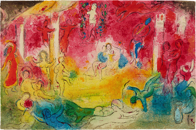 Marc Chagall, ‘Temple et histoire de bacchus (Temple and History of Bacchus) pl. 39, from Daphnis et Chloé’, 1961, Phillips