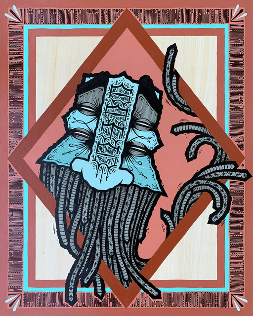 GATS, ‘Two Smoking Bridges’, 2019, Painting, Acrylic on wood panel, Hashimoto Contemporary