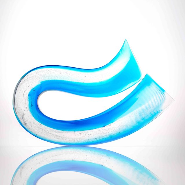 Galia Amsel, ‘Surge III’, 2018, Design/Decorative Art, Cast, hand-smoothed and polished copper blue and clear gaffer glass. Made by the artist in New Zealand, Adrian Sassoon