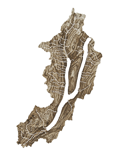 Lauren Rosenthal McManus, ‘Keuka Lake’, 2017, Drawing, Collage or other Work on Paper, Ground rock, water, and gum arabic on paper, Garvey | Simon