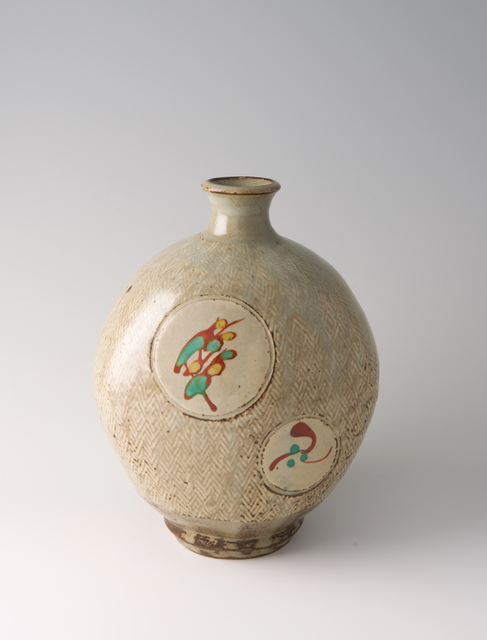 Tatsuzo Shimaoka, ‘Bottle, rope and slip inlay with wax resist overglaze enamel decoration’, Pucker Gallery