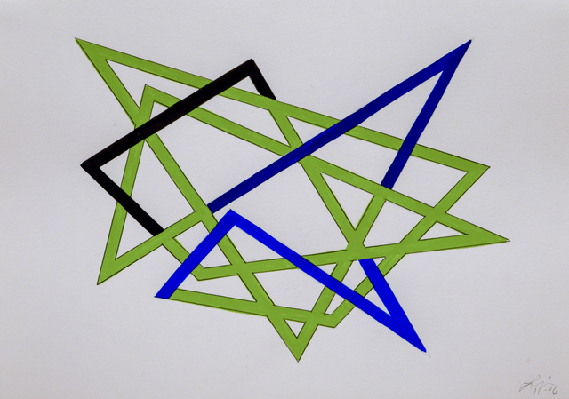 Linda Fleming, ‘Gouache Wall Drawing (green angle)’, 2017, Robischon Gallery