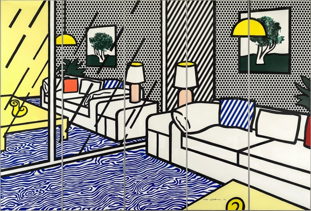 Roy Lichtenstein, ‘Wallpaper with Blue Floor Interior’, 1992, Galerie Thomas