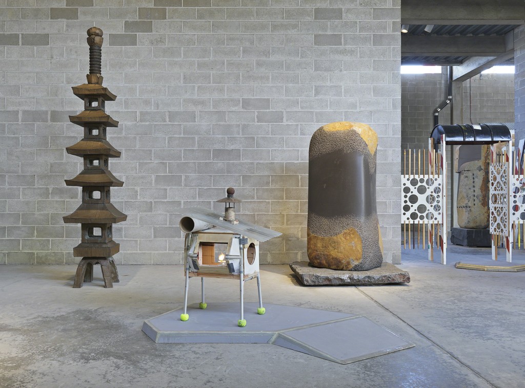 Installation view, Area 1, Outer Garden. "Tom Sachs: Tea Ceremony," March 23–July 24, 2016. © The Isamu Noguchi Foundation and Garden Museum, New York. Photo: Genevieve Hanson. Installation view, Area 1, Outer Garden. "Tom Sachs: Tea Ceremony," March 23–July 24, 2016. © The Isamu Noguchi Foundation and Garden Museum, New York. Photo: Genevieve Hanson.