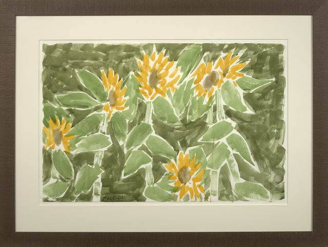 Stephen Pace, ‘Six Sunflowers, Five Stalks’, 2001, Painting, Watercolor on paper, Berry Campbell Gallery