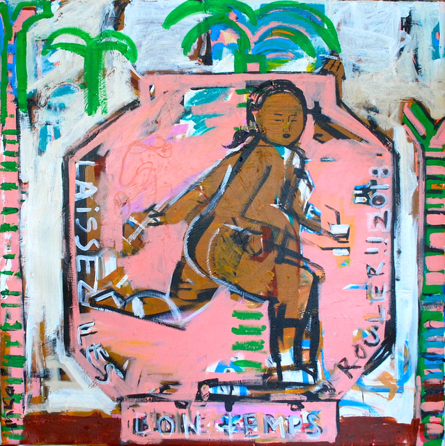 Monica Kim Garza, ‘Let the good times roll’, 2018, Painting, Acrylic, oil pastel, yarn, Ruttkowski;68