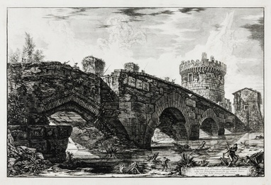 Veduta del Ponte Lugano su l'Anione, from: Vedute di Roma